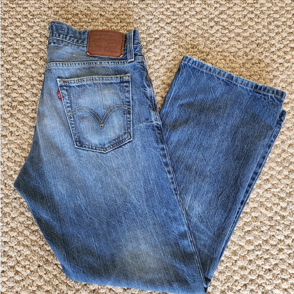 Levis Jeans Men's 34x30 Blue Denim 527 Low Boot Cut Cowboy Outdoor Western